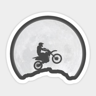 Motorcyclist and the Moon Sticker